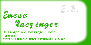 emese maczinger business card